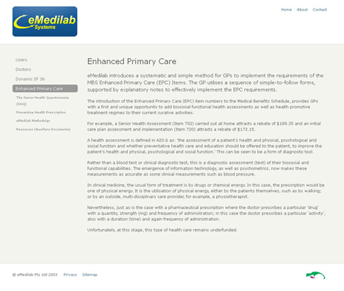 Screenshot of Emedilab website