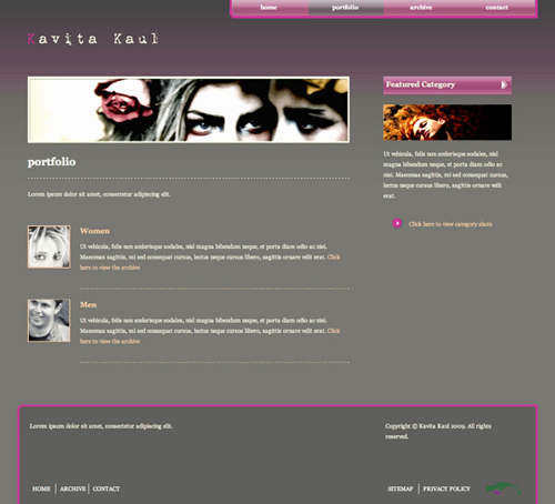 Screenshot of Kavita Kaul design