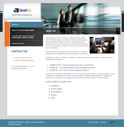 Screenshot of QualEd website
