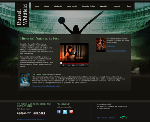 Screenshot of Russell Whitfield website